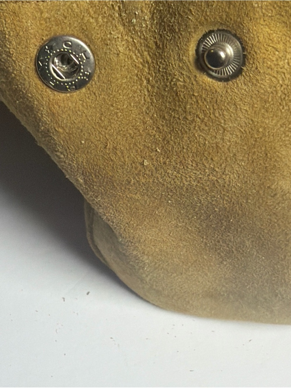 Vintage Y2K Via Spiga Tan Green & Burnt Orange Goat Suede Shoulder Purse - Picture 12 of 16